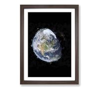 The Beauty of Planet Earth Framed Print | A2 Walnut Framed Wall Art | Ready to Hang | Modern Space Picture | Living Room Bedroom Lounge Office