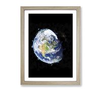 The Beauty Of Planet Earth Modern Framed Print | A3 Oak Framed Wall Art | Ready to Hang | Modern Space Picture | Living Room Bedroom Lounge Office