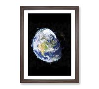 The Beauty Of Planet Earth Modern Framed Print | A3 Walnut Framed Wall Art | Ready to Hang | Modern Space Picture | Living Room Bedroom Lounge Office