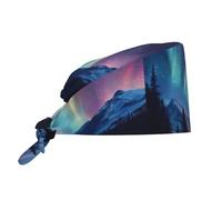 The Beauty of The Aurora Prints Cleaning Working Cap Chef Hat for Women and Men, for Surgical, Nursing