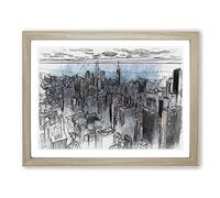 The Beauty Of The Chicago Skyline In Abstract Modern Art Framed Print | A2 Oak Framed Wall Art | Ready to Hang | Abstract Cityscape Picture | Living Room Bedroom Lounge Office
