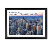 The Beauty of The Chicago Skyline Painting Framed Print | A2 Black Framed Wall Art | Ready to Hang | Modern Cityscape Picture | Living Room Bedroom Lounge Office
