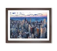 The Beauty Of The Chicago Skyline Painting Modern Art Framed Wall Art Print, Ready to Hang Picture for Living Room Bedroom Home Office Décor, Walnut A3 (46 x 34 cm)