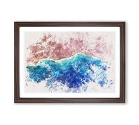 The Beauty of The Earths Landscape Watercolour Framed Print | A2 Walnut Framed Wall Art | Ready to Hang | Modern Historical Picture | Living Room Bedroom Lounge Office