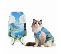 The Beauty of The Seaside Recovery Suit for Dogs Cats After Surgery,Pet Recovery Shirt, Dog Onesies Pet Surgery Recovery Suit