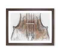 The Beauty Of The Violin In Abstract Modern Art Framed Print | A2 Walnut Framed Wall Art | Ready to Hang | Abstract Music Picture | Living Room Bedroom Lounge Office
