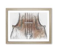 The Beauty Of The Violin In Abstract Modern Art Framed Print | A3 Oak Framed Wall Art | Ready to Hang | Abstract Music Picture | Living Room Bedroom Lounge Office