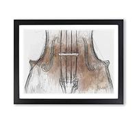 The Beauty Of The Violin In Abstract Modern Art Framed Print | A4 Black Framed Wall Art | Ready to Hang | Abstract Music Picture | Living Room Bedroom Lounge Office