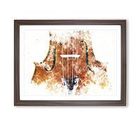 The Beauty Of The Violin Watercolour Modern Framed Print | A4 Walnut Framed Wall Art | Ready to Hang | Modern Music Picture | Living Room Bedroom Lounge Office