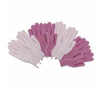 The Beauty Project 4 Pairs Exfoliating Gloves, 100% Nylon, Double Texture Body Scrub for Spa, Massage and Dead Skin Removal, Shower Bath Accessories Multicolor (Pink/Mauve