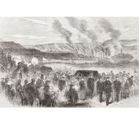 The Bedwellty Colliery Tredegar Monmouthshire Wales. The funerals for the victims of an explosion at No.1 pit on the 16th of June 1865 which killed 27 miners six of them young boys under the age of 16