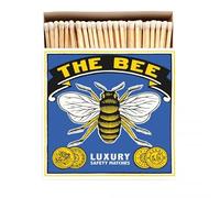 The Bee Long Matches - Luxury Giant Square Matchbox - White Tip Coloured Large Matchsticks - Candles Fireside Housewarming Gift