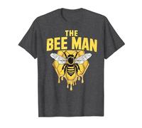 The Bee Man - Bee Lover Beekeeping & Beekeeper T-Shirt, Men, Dark Heather Grey, Small