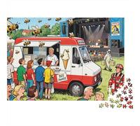 The Bee Swarm Visits Ice Cream Cart Wooden Jigsaw Puzzle Waterproof 1000 Piece Puzzles for Adults Colourful Challenging Games