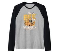 The Bee Whisperer Funny Beekeeper Honeybee Raglan Baseball Tee