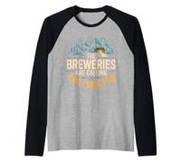 The Beer Brewery Calls and I Must Go Mountain Craft Brew Raglan Baseball Tee