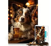 The Beer Sipping Dog Teenagers 1000 Piece Jigsaw Puzzle Think Smart Toy Bonding Time Smooth Cut Santa Wish List (50x75cm)