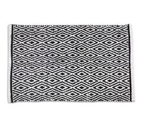 THE BEER VALLEY Chenille Diamond Rug 21x34 Inches - Black