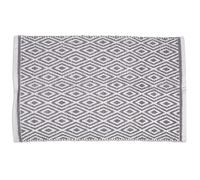 THE BEER VALLEY Chenille Diamond Rug 21x34 Inches - Light Grey