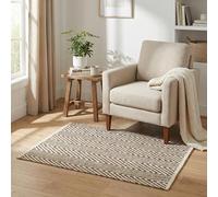 THE BEER VALLEY Cotton Chevron Kitchen Rug 2x3 Feet - Beige