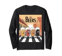 The Beers Funny Beer Glasses Parody Retro Drinking Design Long Sleeve T-Shirt