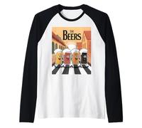 The Beers Funny Beer Glasses Parody Retro Drinking Design Raglan Baseball Tee