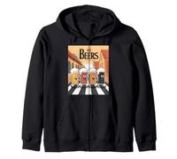 The Beers Funny Beer Glasses Parody Retro Drinking Design Zip Hoodie