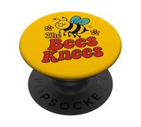 The Bees Knees Funny Cute Bee Pun Spring Summer Buzz PopSockets Adhesive PopGrip