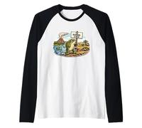 THE Beginning is Near, Funny Evolution Fish Raglan Baseball Tee