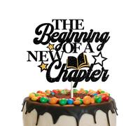 The Beginning of A New Chapter Cake Topper Graduation Book Cake Topper Farewell Cake Picks for 2025 Graduation Engagement Baby Shower New Home Job Change Party Decorations