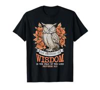 The Beginning Wisdom Boho Christian Jesus Owl Flowers T-Shirt