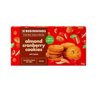 The Beginnings Almond Cranberry Cookies - Gluten Free Snacks - Vegan Snacks - Dairy Free - Gluten Free - 80g Box