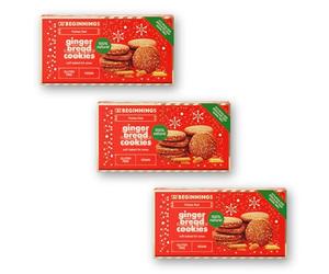 The Beginnings Almond Gingerbread Cookies (3 * 80g) - Soft-Baked Gluten Free, Oat-Free, Vegan & Dairy Free, No Refined Sugar, Molasses & Date Syrup, Free From Cookies