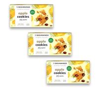 The Beginnings Apple Raw Cookies (3 * 80g) - No-Bake Gluten Free, Vegan & Dairy Free, 43.5% Fresh Apple, Real Quince & Cinnamon, Slow-dried at 45°C, Naturally Sweet, Free From Cookies
