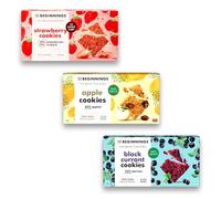 The Beginnings Blackcurrant, Strawberry & Apple Raw Cookies Variety Pack (2 * 80g, 1 * 70g) - No-Bake Dairy & Gluten Free, Vegan, No Refined Sugar, Real Fruit, Slow-Dried at 45°C, Free From Cookies