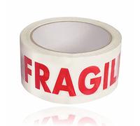 THE BELL Fragile Tape General Purpose Sticky Roll Strong And Secure Adhesive Tape For Parcels Packing Sealing Box Moving House Packaging Cardboard Large Boxes Cartons Essentials 48MMX50M (1Pc)