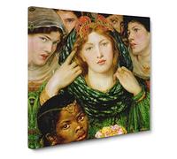 The Beloved by Dante Gabriel Rossetti Canvas Print | Gallery Wrapped 30mm Frame Wall Art | 14x14 inches | Ready to Hang | Modern Picture | Living Room Bedroom Lounge Office