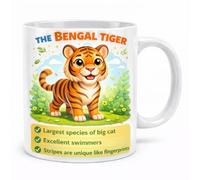 The Bengal Tiger Cute Educational Animal Illustration Gift Mug