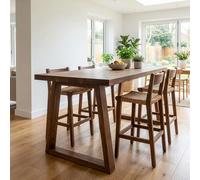 The Bespoke Carpentry Co Chunky Breakfast Bar - 200cm - Narrow - 60cm - Beech
