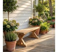 The Bespoke Carpentry Co Chunky Outdoor Bench - 240cm - Beech - Narrow - 80cm