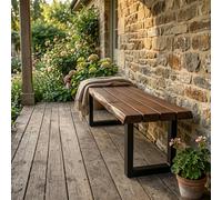 The Bespoke Carpentry Co Live Edge Outdoor Bench - 120cm - Beech - Narrow - 80cm