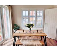 The Bespoke Carpentry Co Live Edge Table - 2 Benches - 180cm - Standard (100cm)