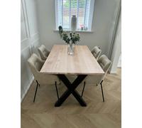 The Bespoke Carpentry Co Premium Solid Ash Table and Benches - Length 240cm - No Bench (8-10 Seater) - Natural Ash