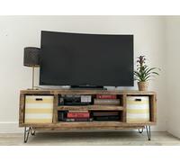 The Bespoke Carpentry Co TV Stand - Cubes - Length 140cm - Dark Oak