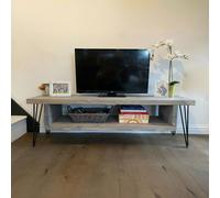 The Bespoke Carpentry Co TV Stand - Floating Storage with Hairpin Legs - Walnut - Length 100cm