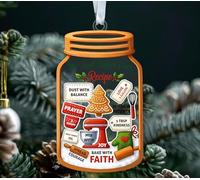 The Best Baker Ever Recipe - Baking Lovers Ornament - Mixer Machine Design - Xmas Hanging Acrylic Ornament - Gift for Mother - Grandma