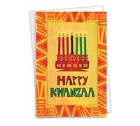 The Best Card Company - Kwanzaa Greeting Card - African American Annual Celebration Card - Feast of Faith - Unity and Peace C9181KWG