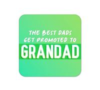 The Best Dads Get Promoted To Grandad Coaster - Work from Home Coasters New Job Gifts Leaving New Baby Grandparent Placemat Coffee - CC18
