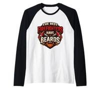 The Best Firefighters Have Beards Funny Bearded Fireman Joke Raglan Baseball Tee