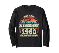 The Best Fishermen Born in 1960 Fishing Lovers 66th Birthday Long Sleeve T-Shirt